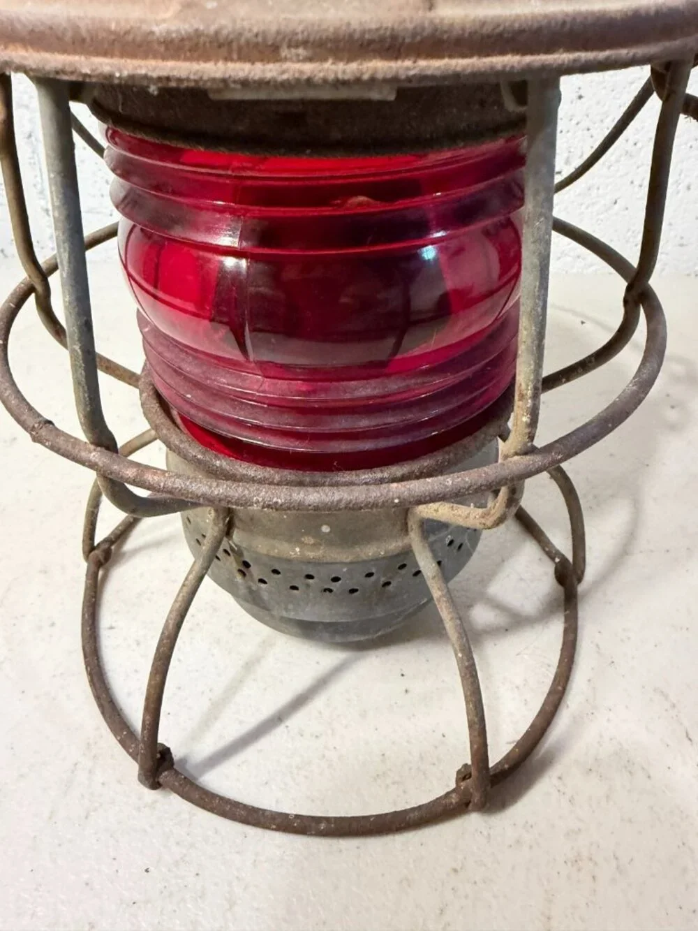 Antique Adlake SOU RY Red Globe Railroad Lantern Lamp